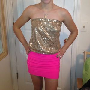 Michael Kors Gold glitter sequin top